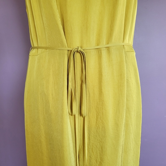 NWT Vince Golden Yellow V-Neck Cami Cropped Wide Leg Silky Jumpsuit - Picture 4 of 16